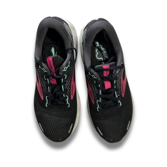 Brooks Ghost 14 Womens Running Shoes Size 7.5 Black/Pink Cushioned - Picture 2 of 7